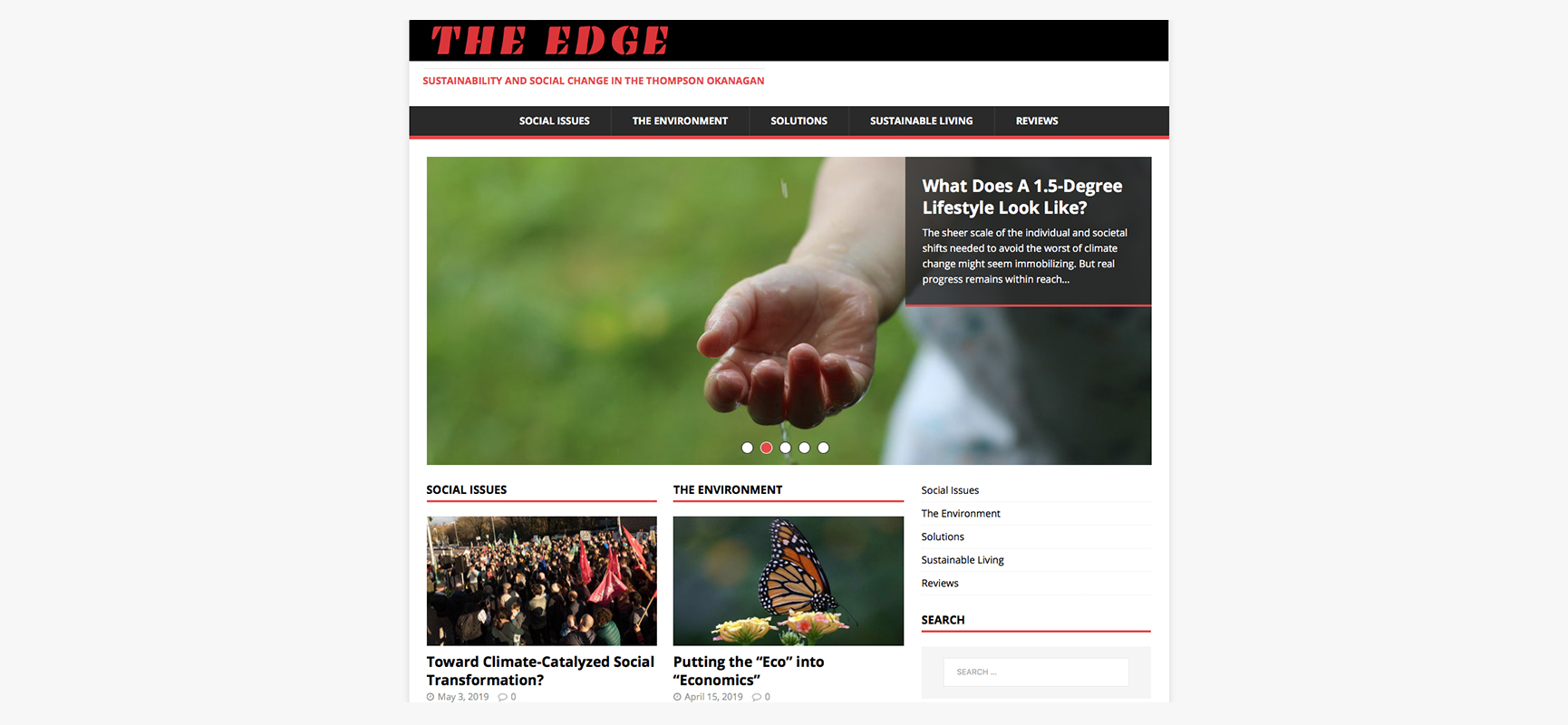 The Edge magazine homepage screenshot.